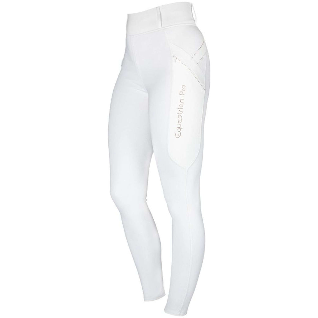 HORKA Leggings da Equitazione Momentum Bianco/Oro rosa
