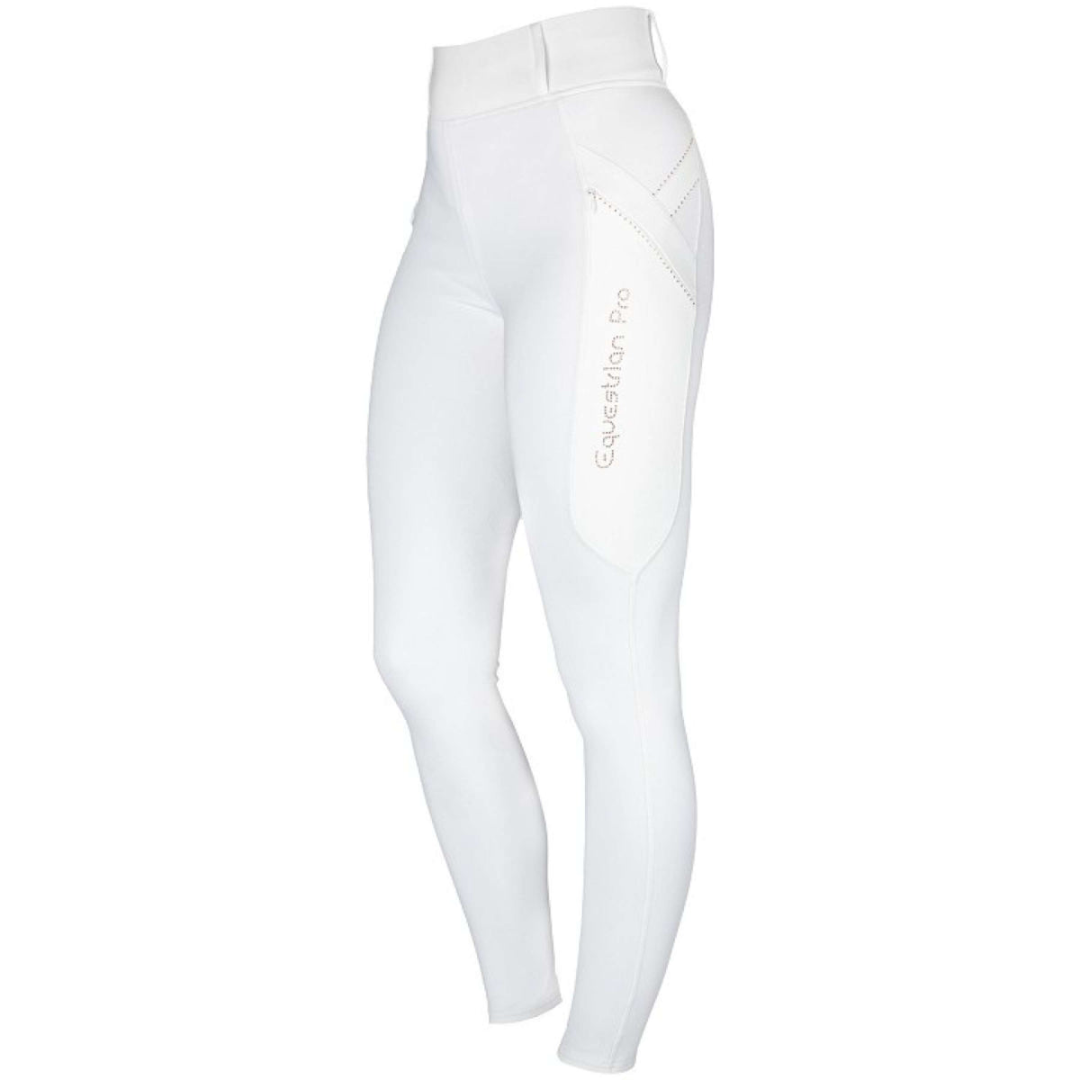 HORKA Leggings da Equitazione Momentum Bianco/Oro rosa