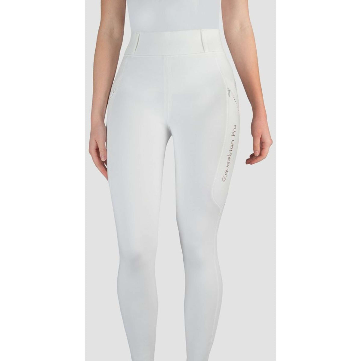 HORKA Leggings da Equitazione Momentum Bianco/Oro rosa