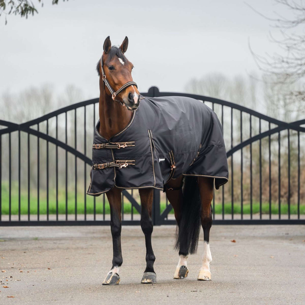 HORKA Tappeto da Esterno Dime 600D 200g Nero/Rosa