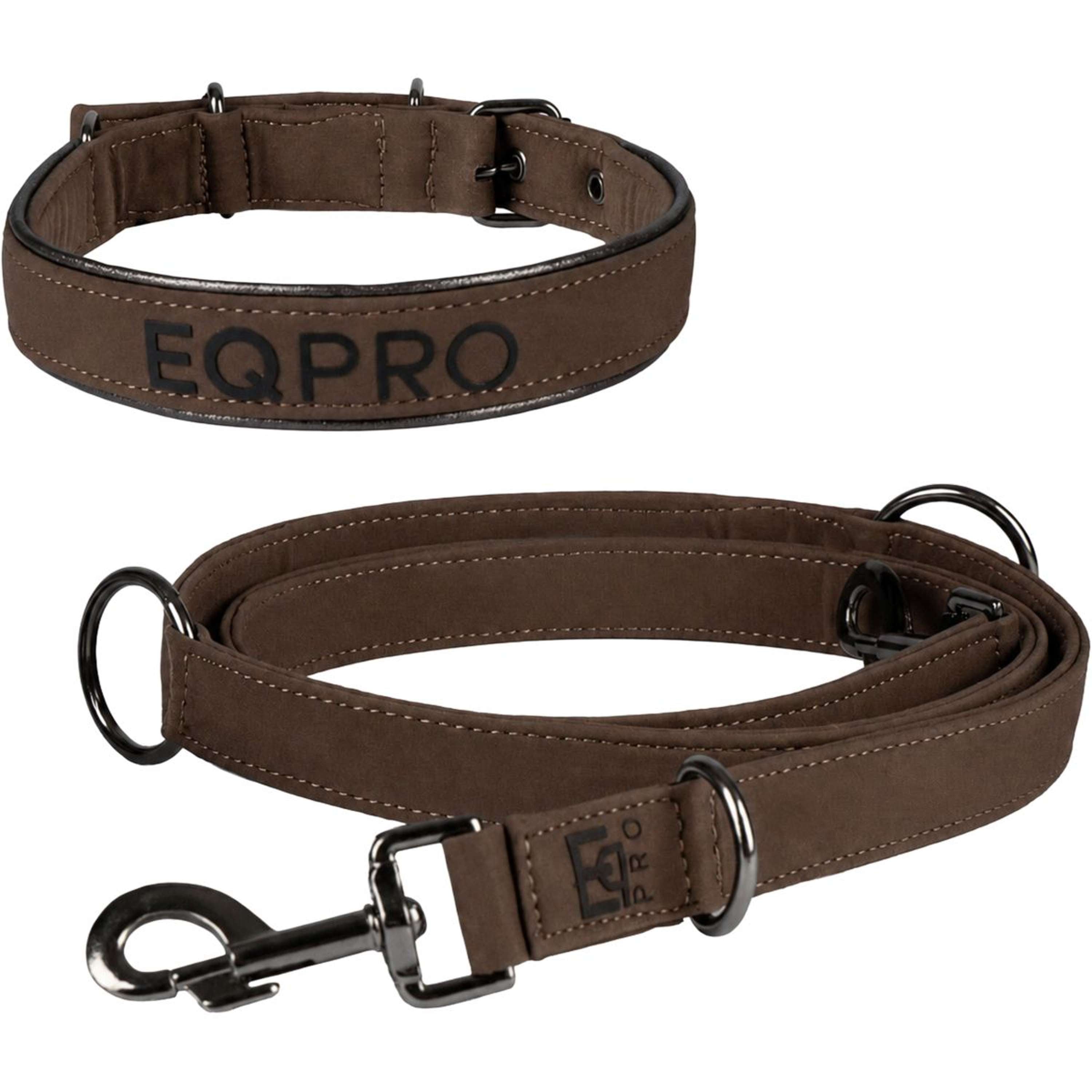 EQPRO Collare e Guinzaglio Softshell Cioccolato