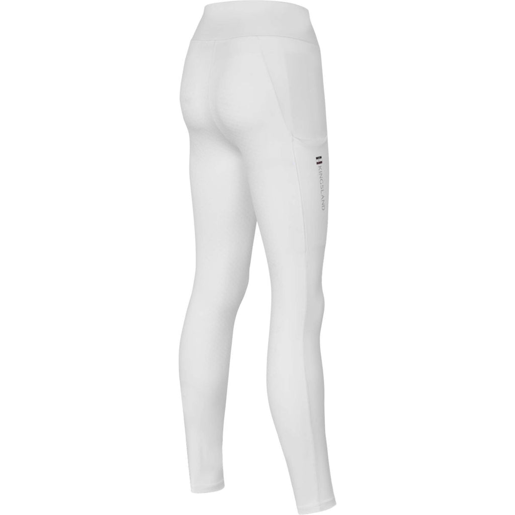 Kingsland Leggings da Equitazione Classic Full Grip Bianco