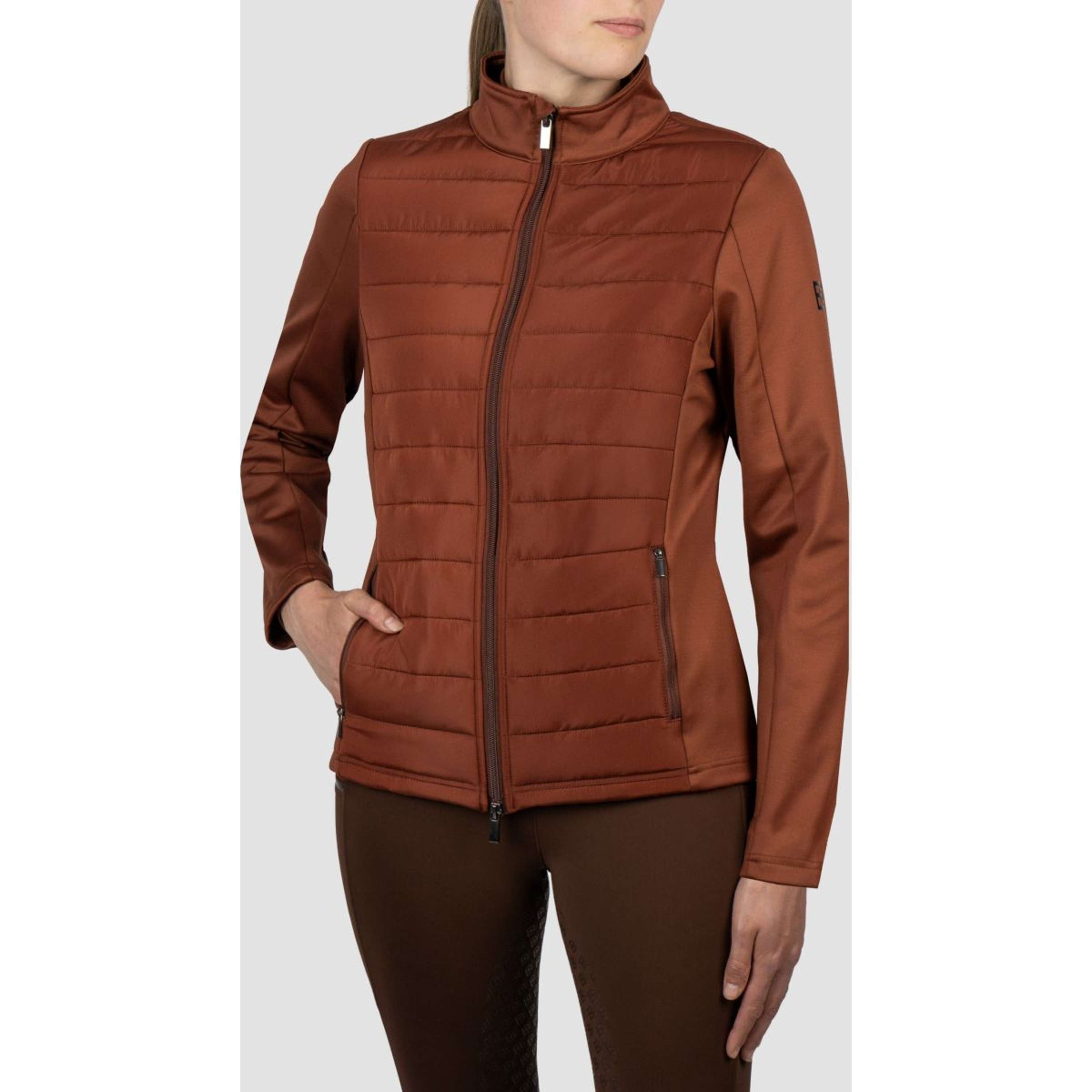 EQPRO Felpa con cappuccio e zip Geneviève Burnt Umber