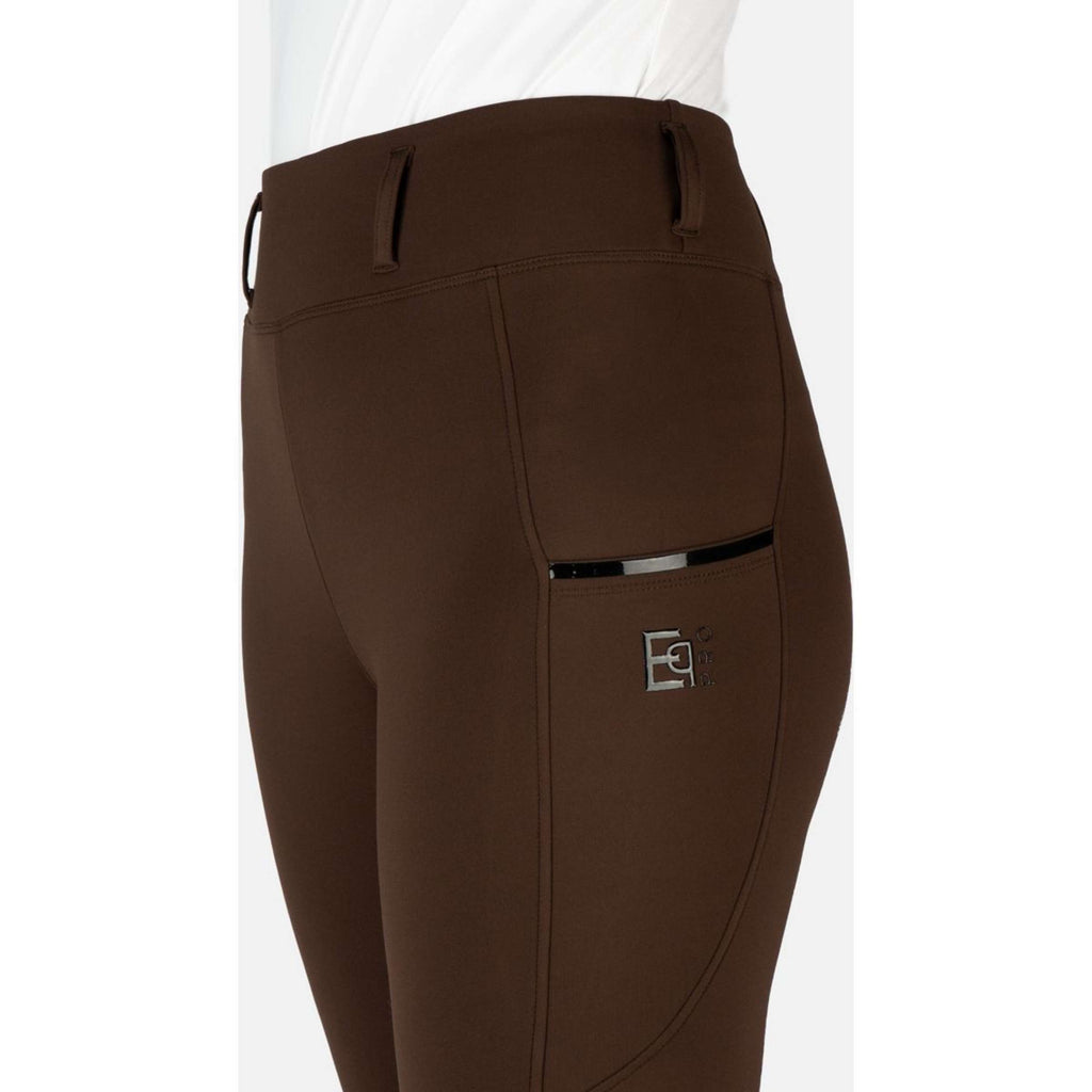 EQPRO Leggings da Equitazione Mindy Full Grip Cioccolato