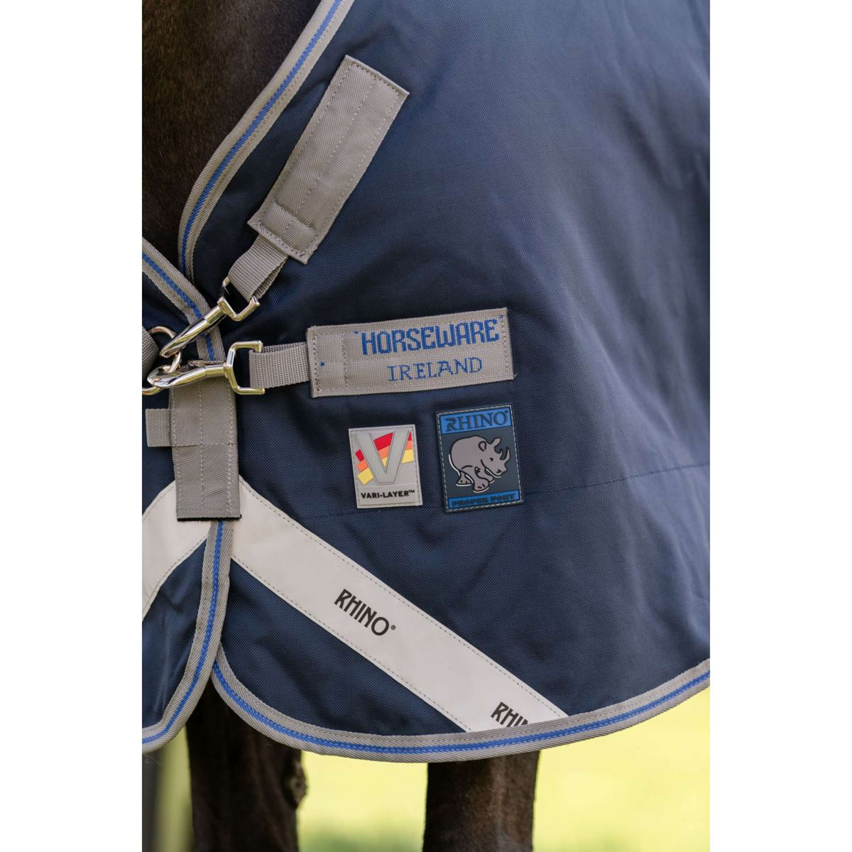 Rhino Pony Turnout 250g Varilayer Navy/Titanium Grey/Classic Blue