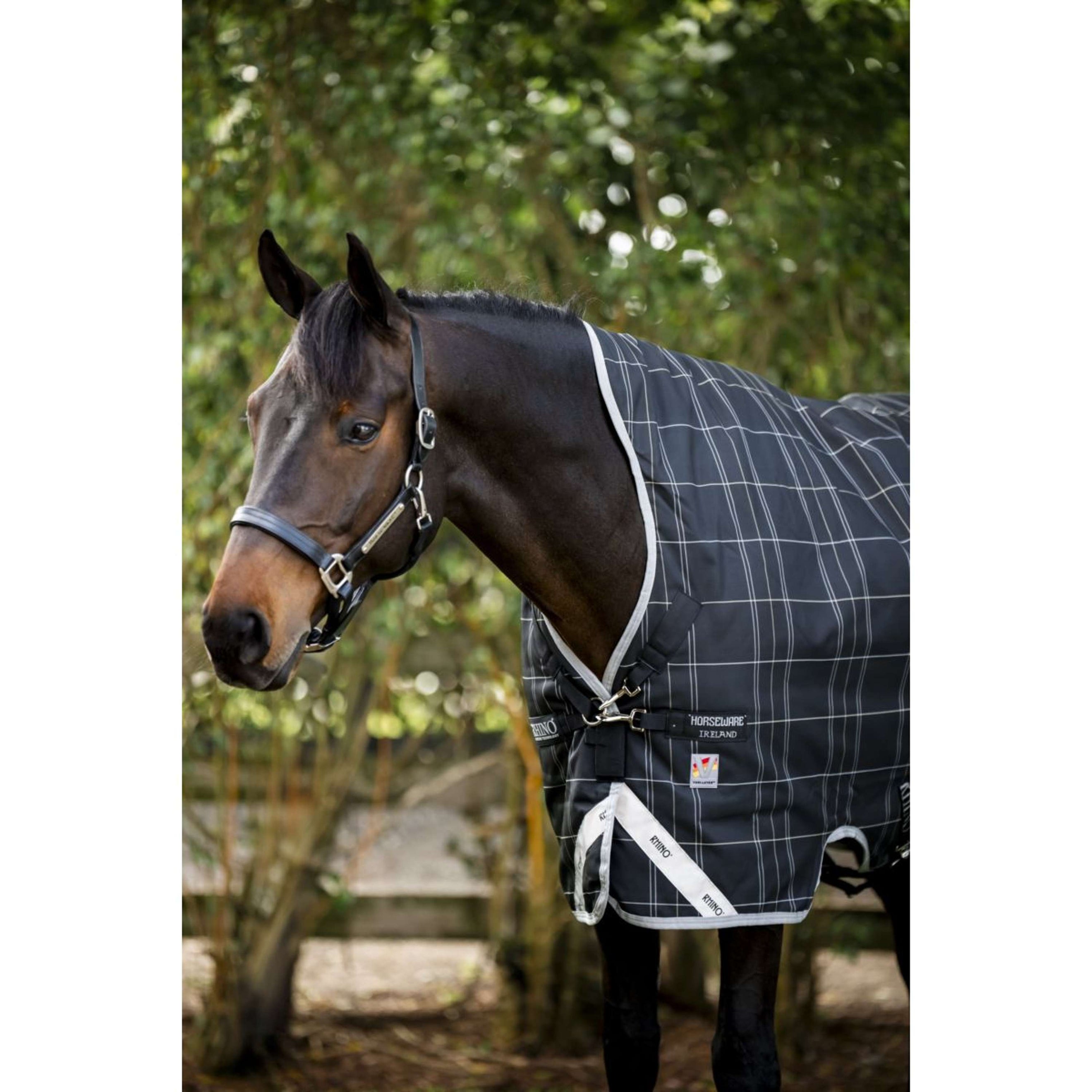 Rhino Wug Turnout Varilayer 250g Black/Grey/White Check/Gray Rhino Wug Turnout Varilayer 250g Black/Grey/White Check/Gray