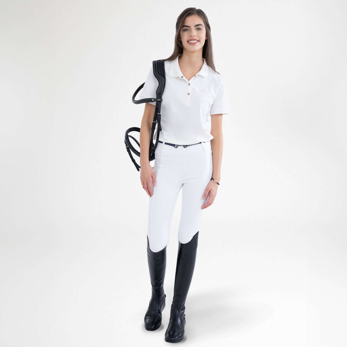 HV Polo Leggings da Equitazione HVPManou Full Grip Bianco