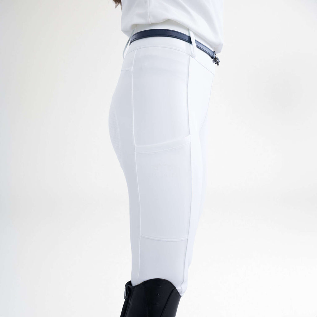 HV Polo Leggings da Equitazione HVPManou Full Grip Bianco
