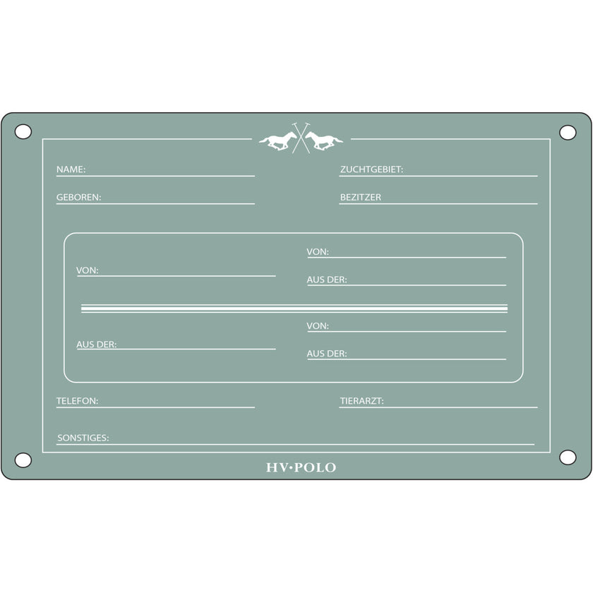 HV Polo Targa per Box HVPPolo Tedesco Aqua Sky