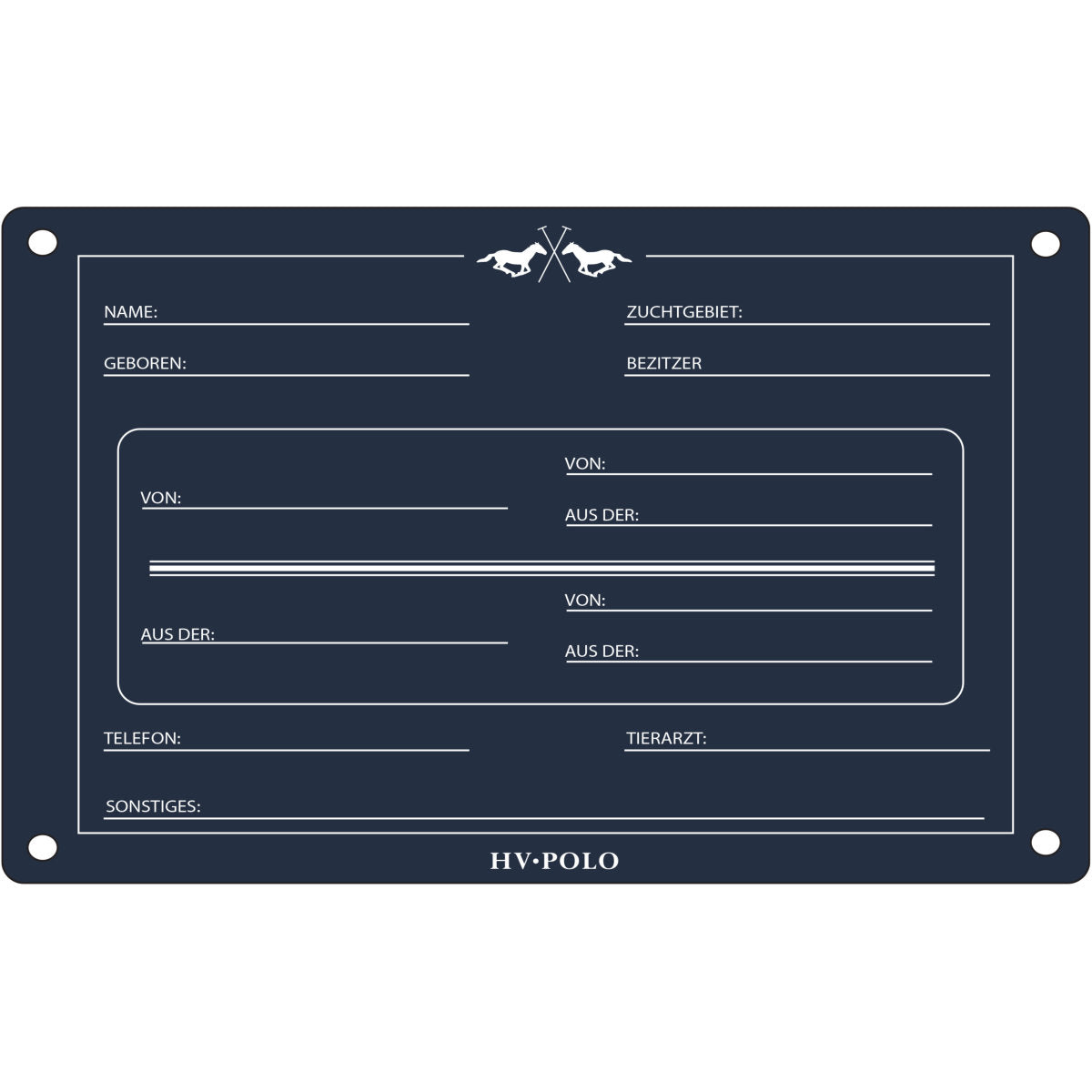 HV Polo Targa per Box HVPPolo Inglese Navy