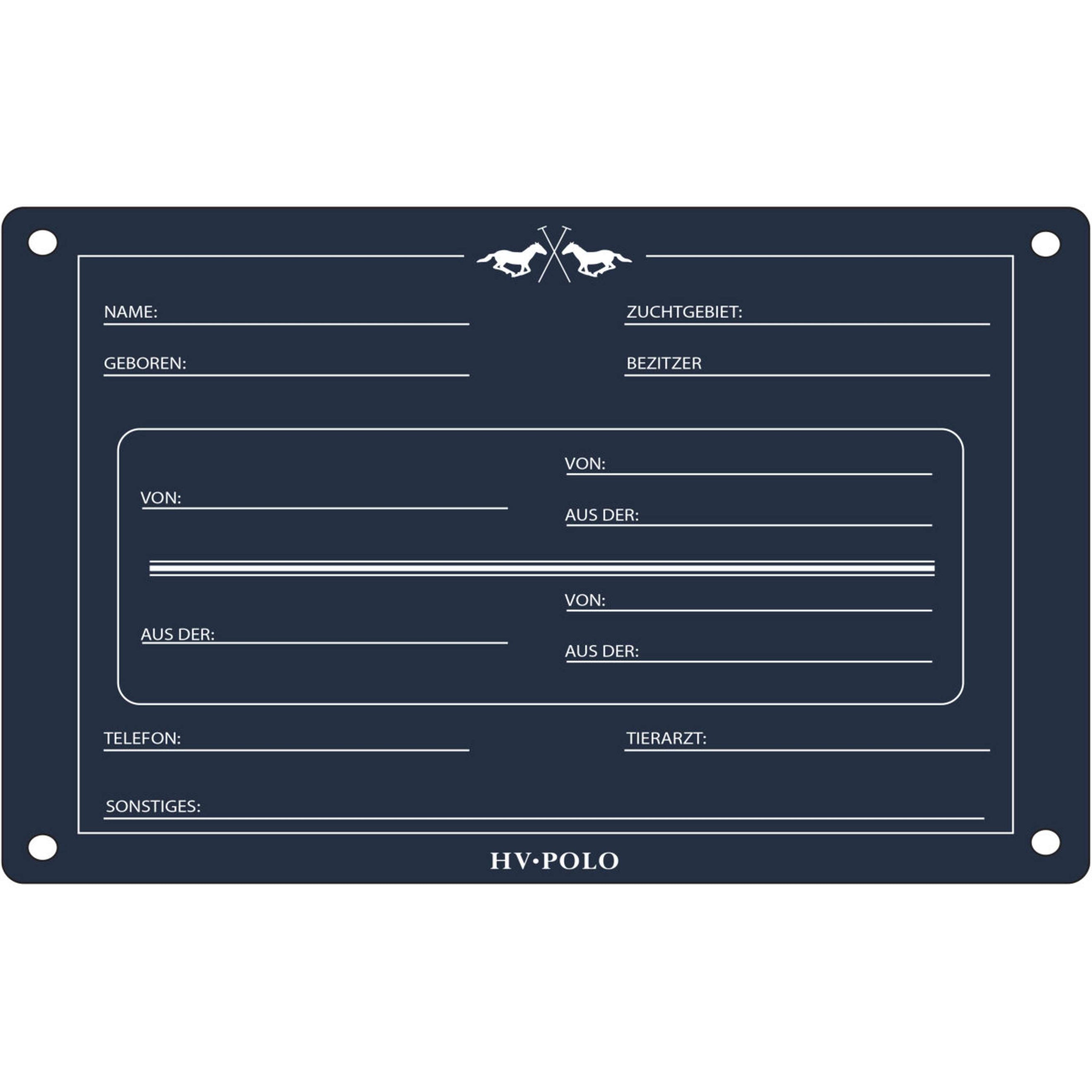 HV Polo Targa per Box HVPPolo Inglese Navy