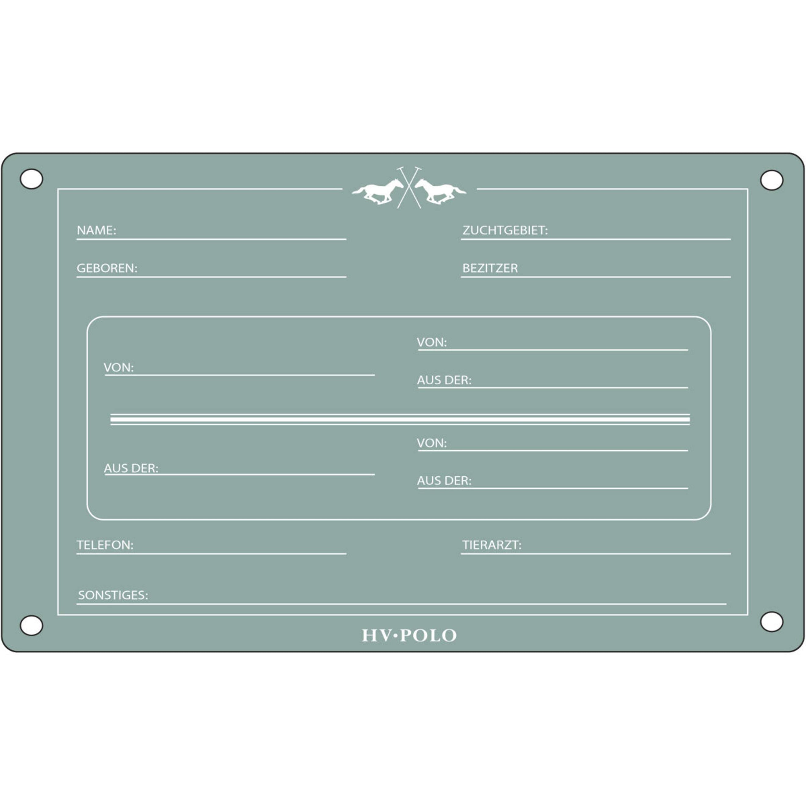 HV Polo Targa per Box HVPPolo Inglese Aqua Sky HV Polo Targa per Box HVPPolo Inglese Aqua Sky