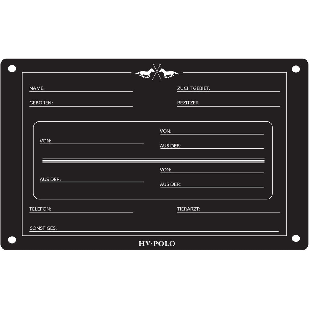 HV Polo Targa per Box HVPPolo Inglese Nero