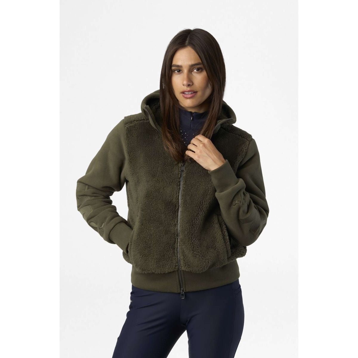 HV Polo Felpa con cappuccio e zip HVPRoyce Forest Green