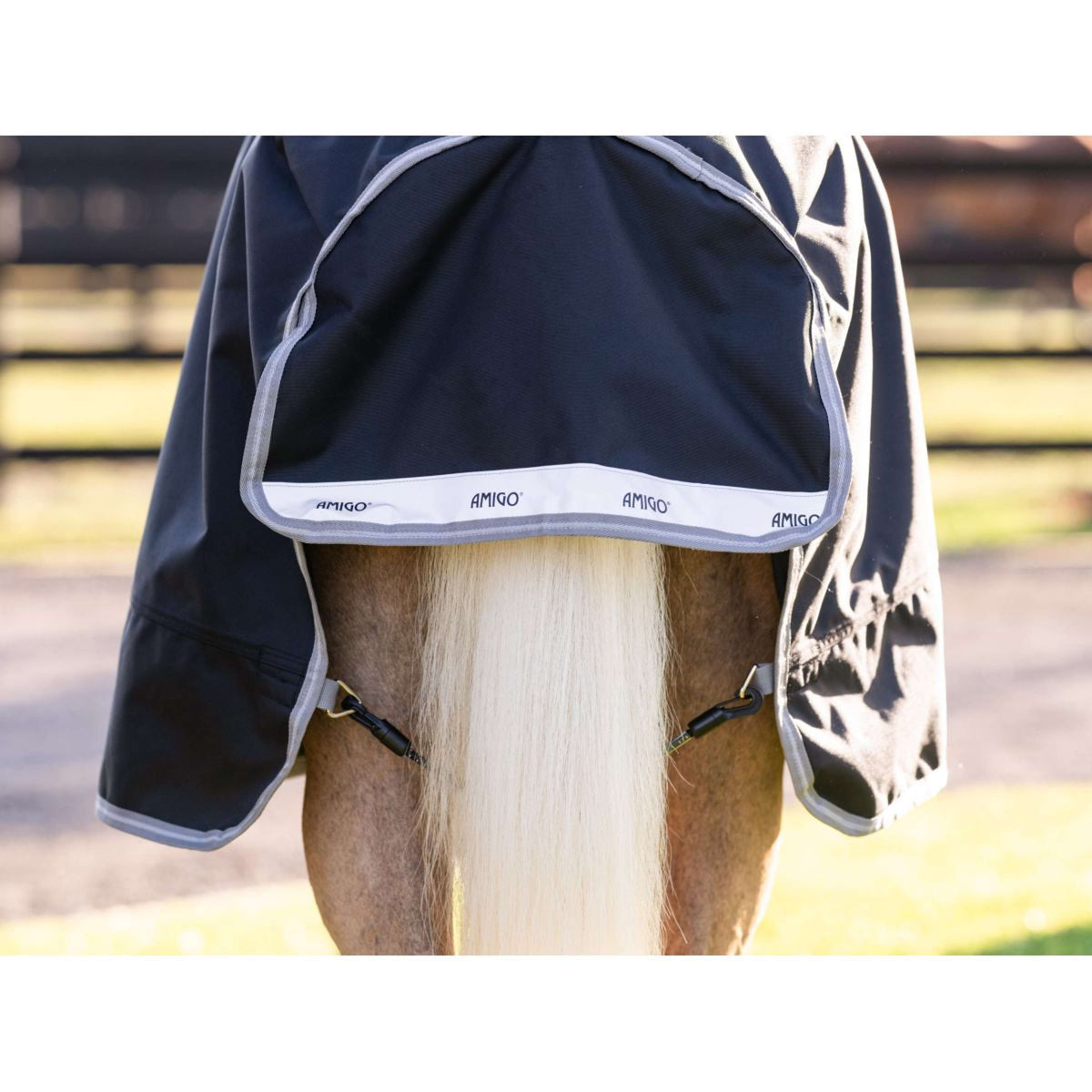 Amigo Turnout 1200D Plus Pony 0g Nero/Grigio Titanio/Argento