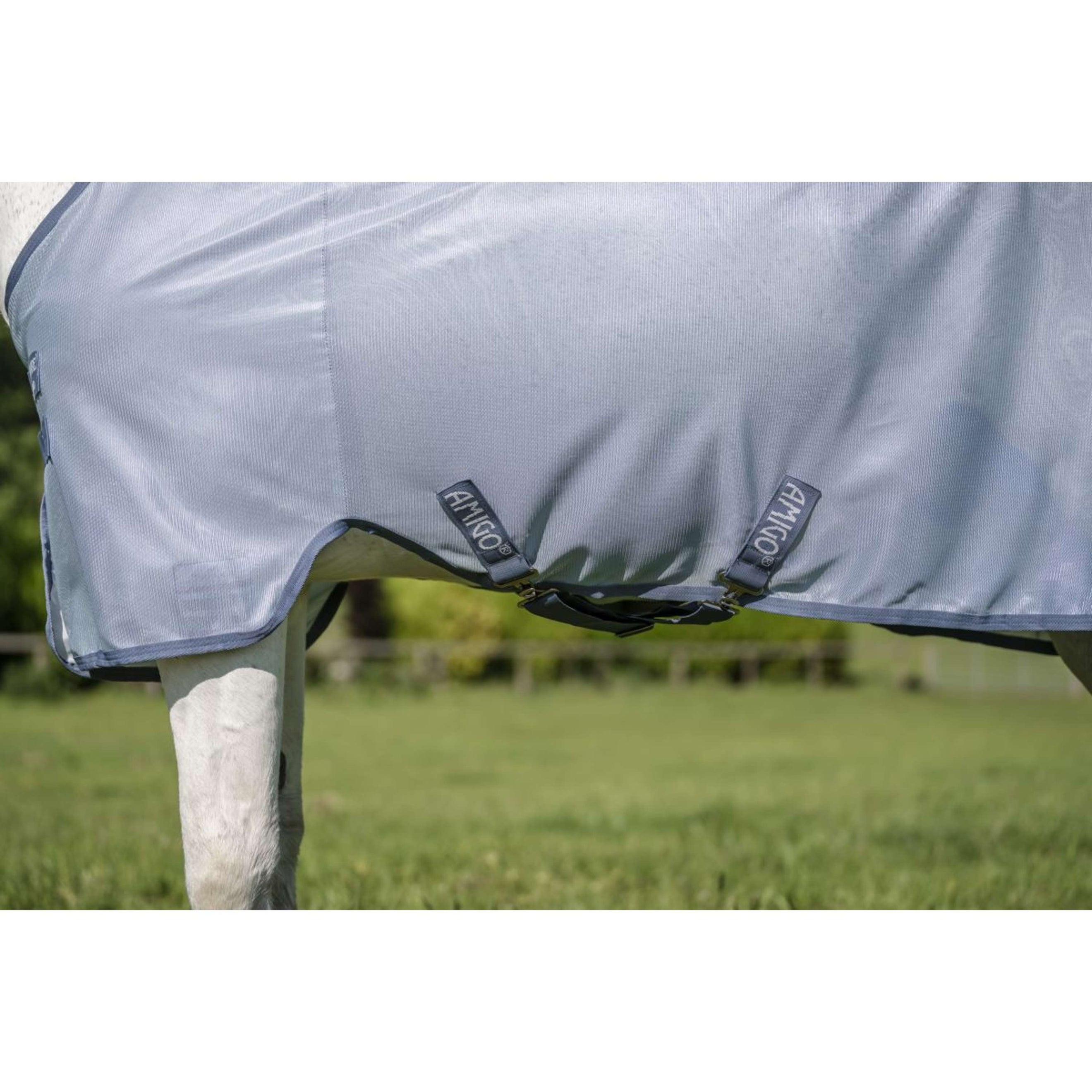 Amigo Bug Rug Pony Heather Blue/Blue/Silver Amigo Bug Rug Pony Heather Blue/Blue/Silver