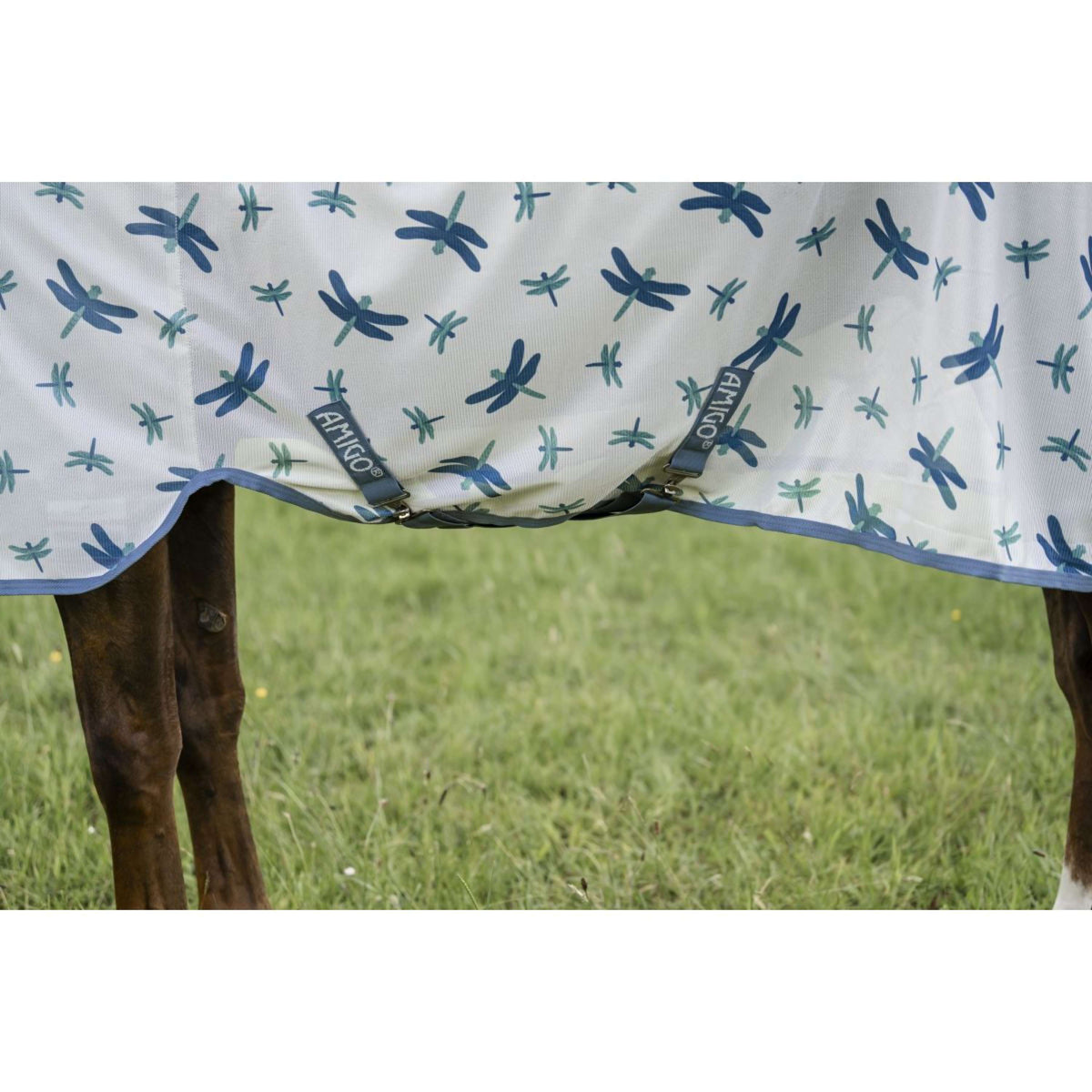 Amigo Bug Rug Dragonfly Print/Silver/Blue/Sage