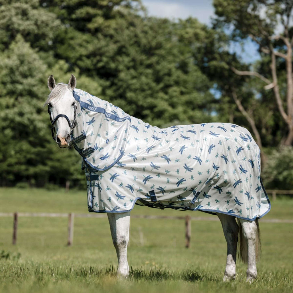 Amigo Coperta Antimosche Integrated Dragonfly Print/Silver/Blue/Sage