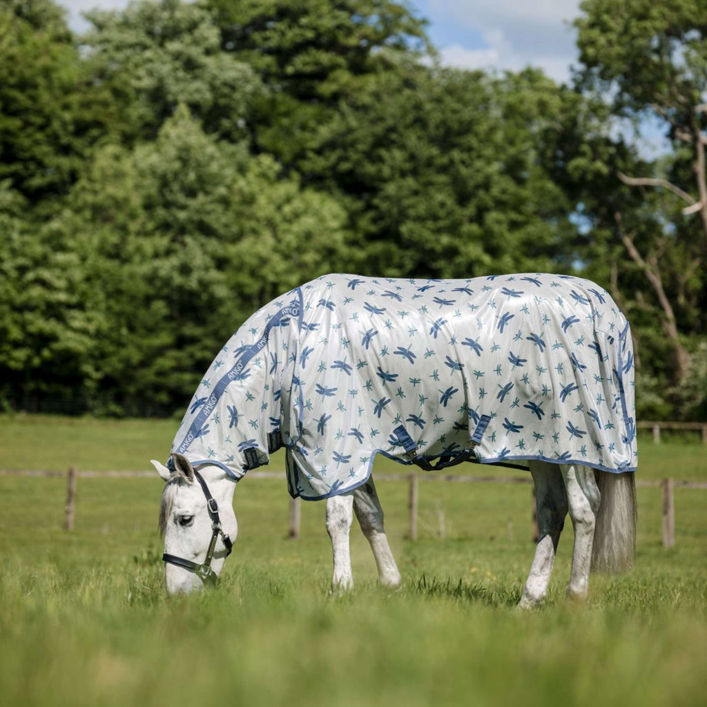 Amigo Coperta Antimosche Integrated Dragonfly Print/Silver/Blue/Sage