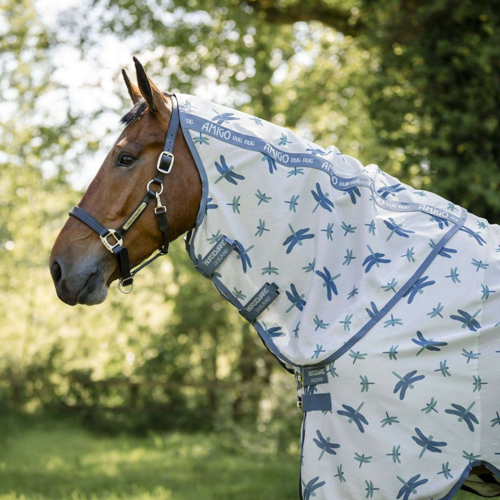 Amigo Copricollo Bug Rug Dragonfly Print/Silver/Blue/Sage