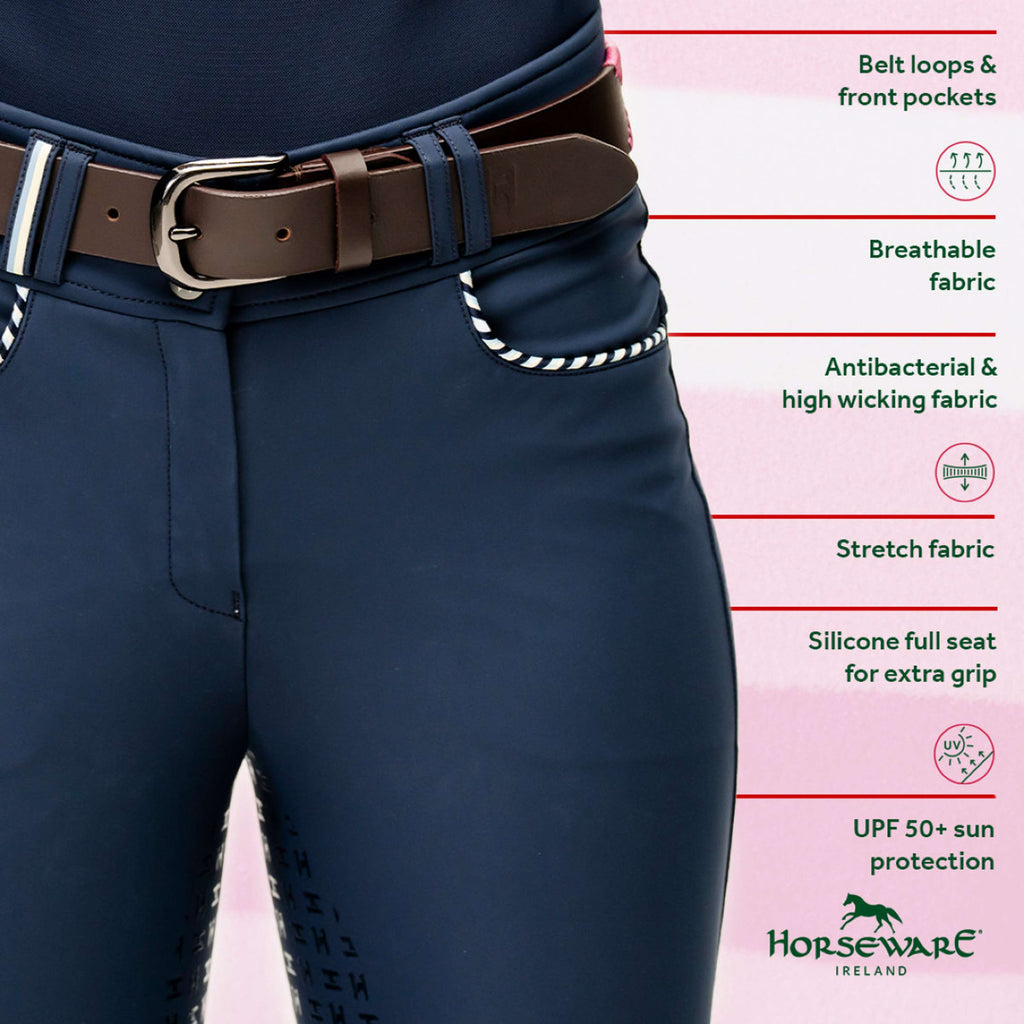 Horseware Pantaloni da Equitazione Newmarket High Rise Full Seat Navy