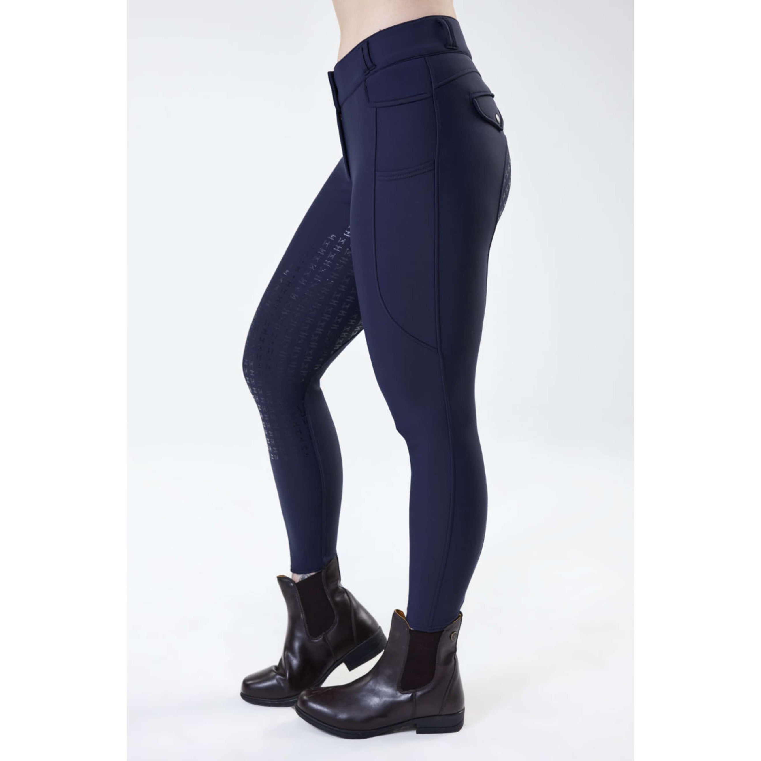 Horseware Leggings da equitazione invernali FlexFit Full Seat Core Navy