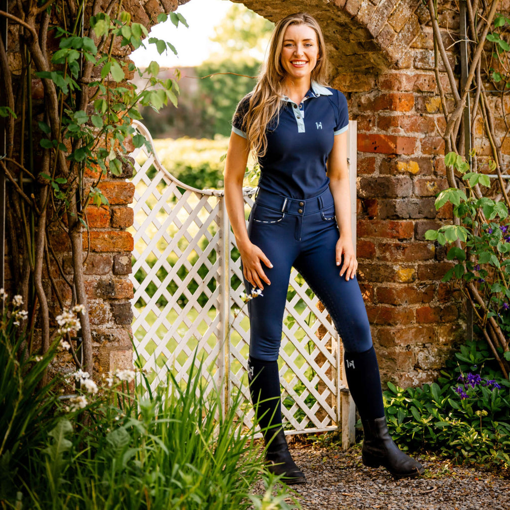 Horseware Pantaloni da Equitazione Newmarket High Rise Full Seat Navy