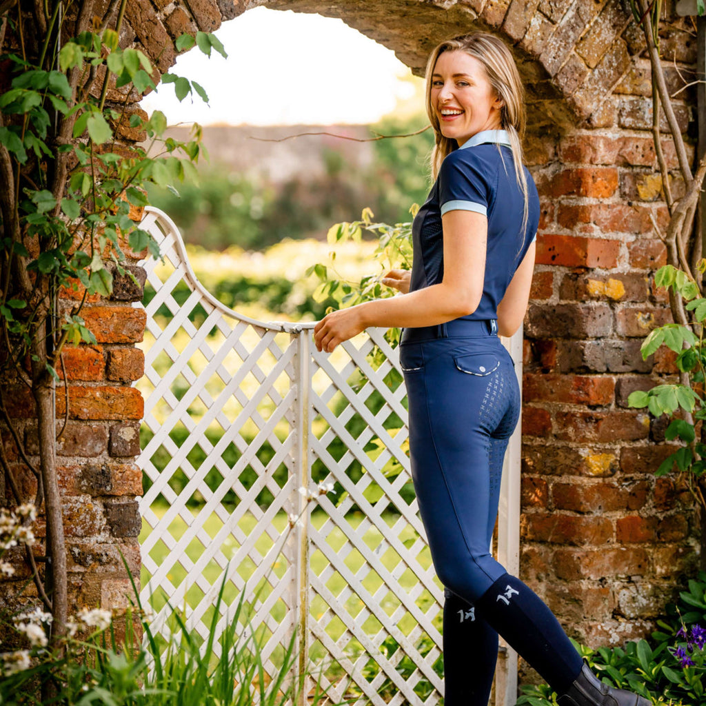Horseware Pantaloni da Equitazione Newmarket High Rise Full Seat Navy
