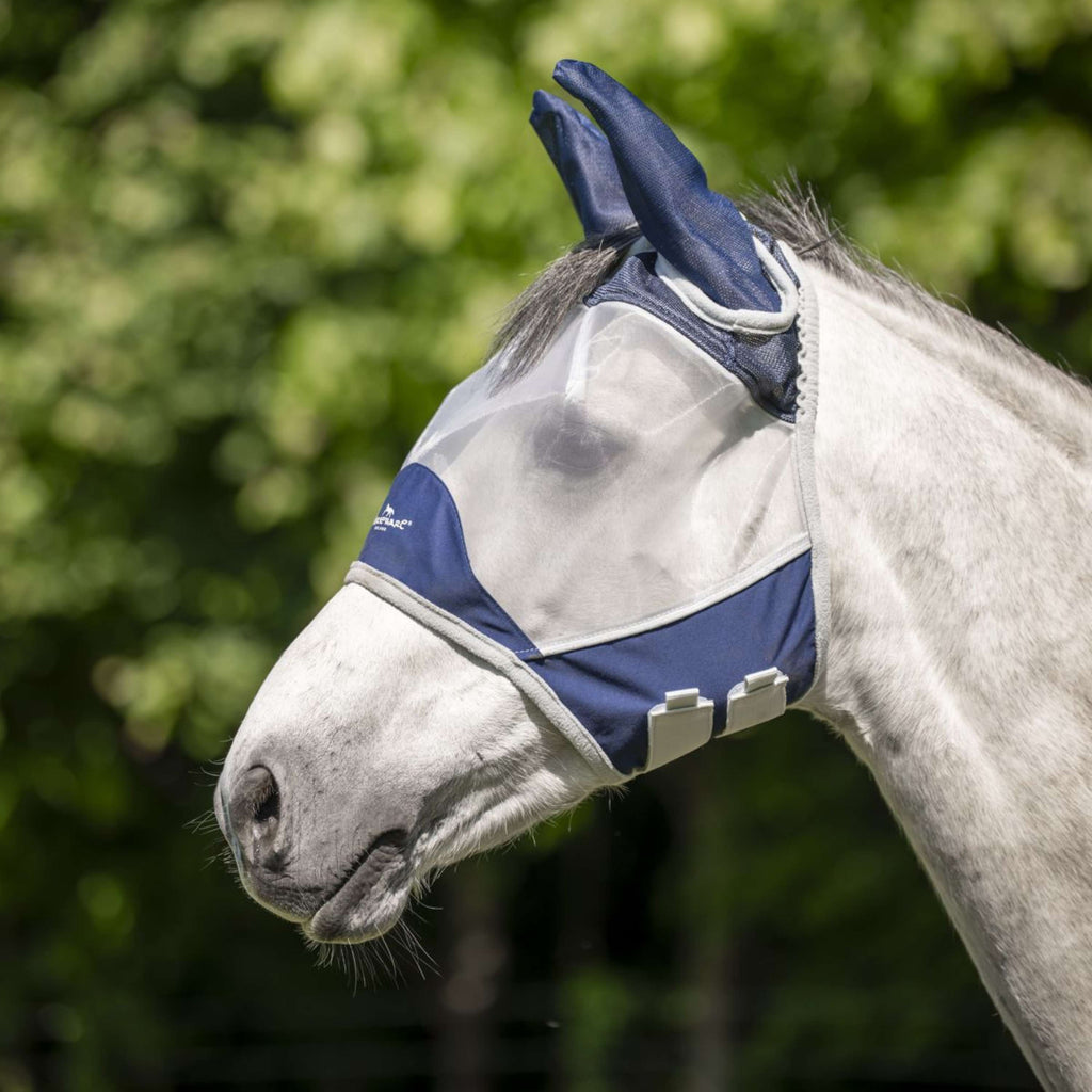 Horseware Fly Mask Shield Blu marino/Argento