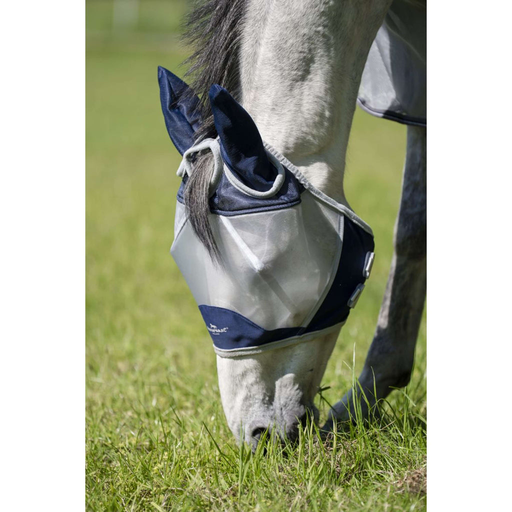 Horseware Fly Mask Shield Blu marino/Argento