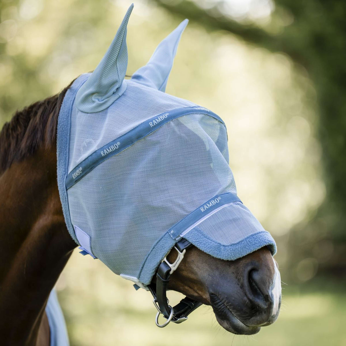 Rambo Fly Mask Heather Blue/Blue/Silver
