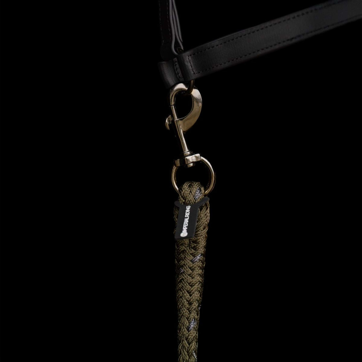 Imperial Riding Corda per cavezza IRHDeluxe con Gancio di Panico Verde Oliva