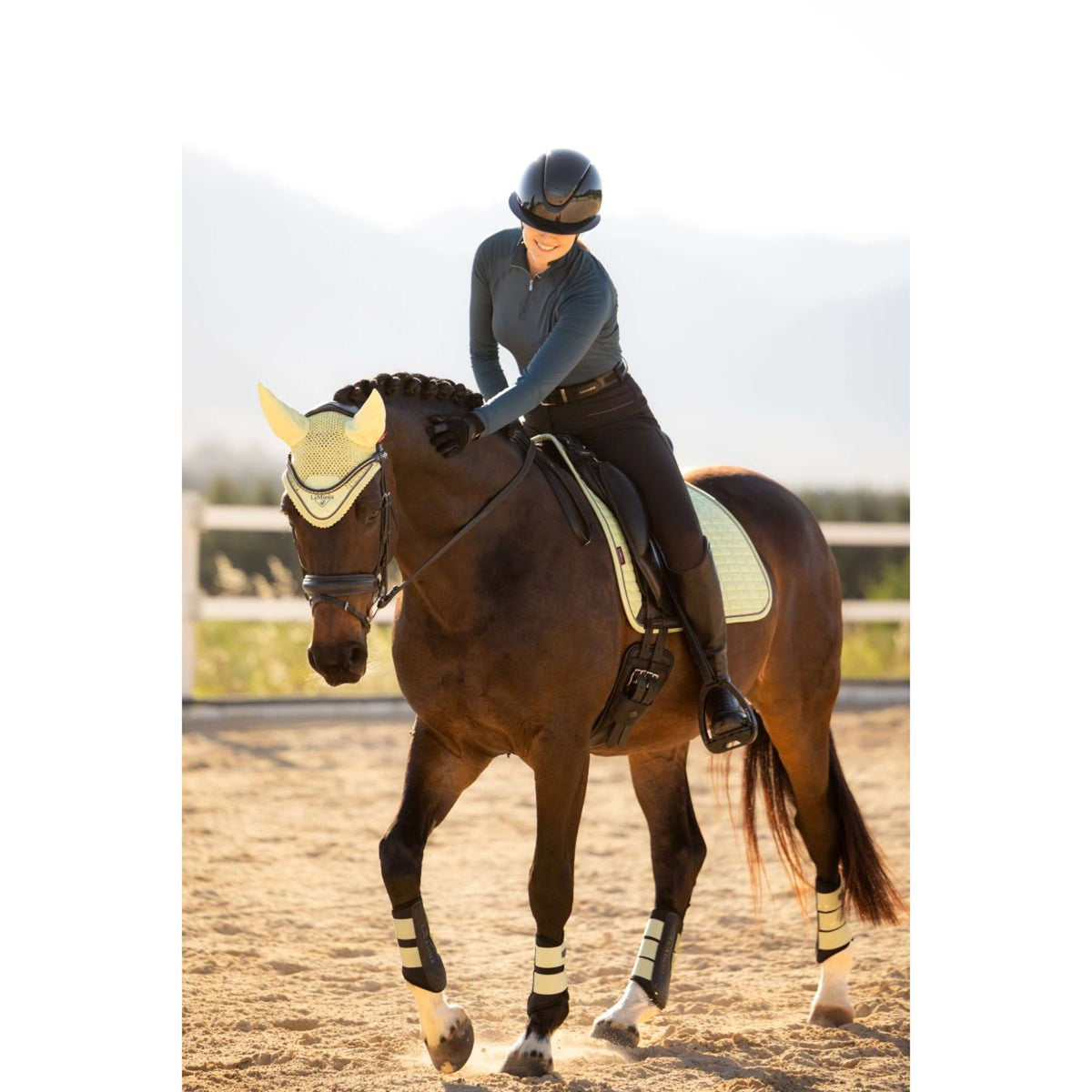 LeMieux Sottosella Suede Square Dressage Macaron