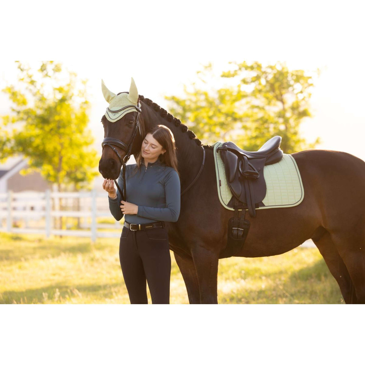 LeMieux Sottosella Suede Square Dressage Macaron