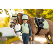 LeMieux Sottosella Mini Suede Close Contact Square saltando Macaron