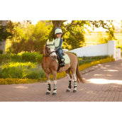 LeMieux Sottosella Mini Suede Close Contact Square saltando Macaron