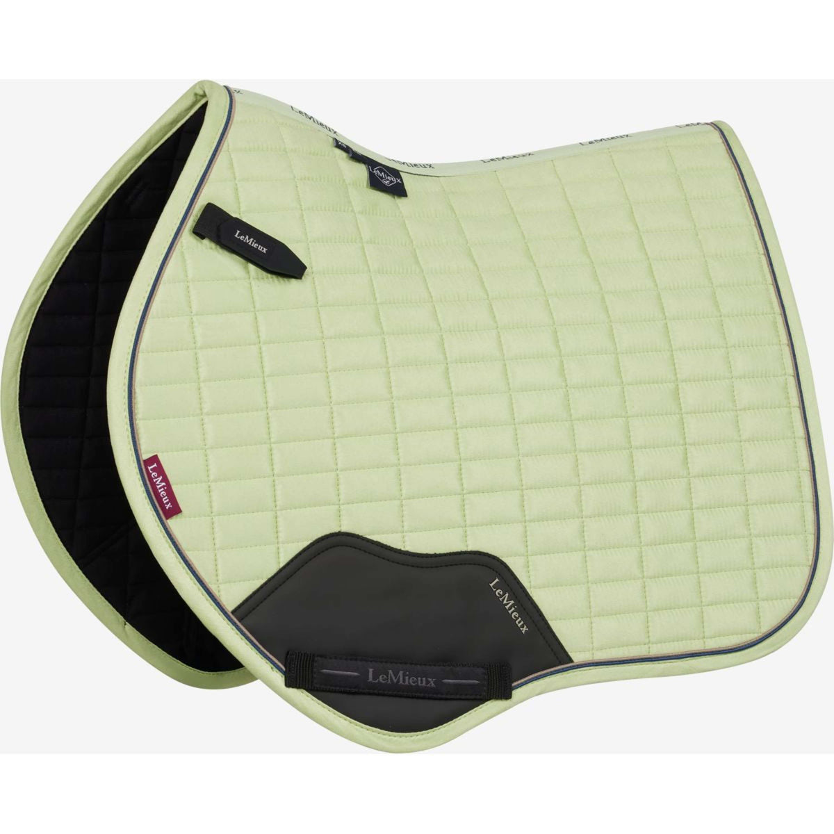 LeMieux Sottosella Mini Suede Close Contact Square saltando Macaron