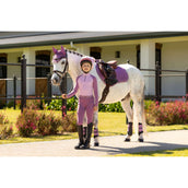 LeMieux Sottosella Mini Suede Close Contact Square saltando Mallow