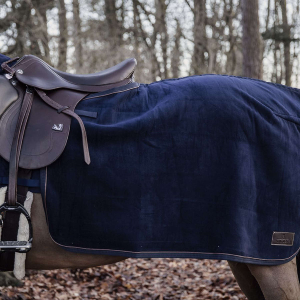 Kentucky Horsewear Coperta da esercizio Vello pesante quadrato Navy