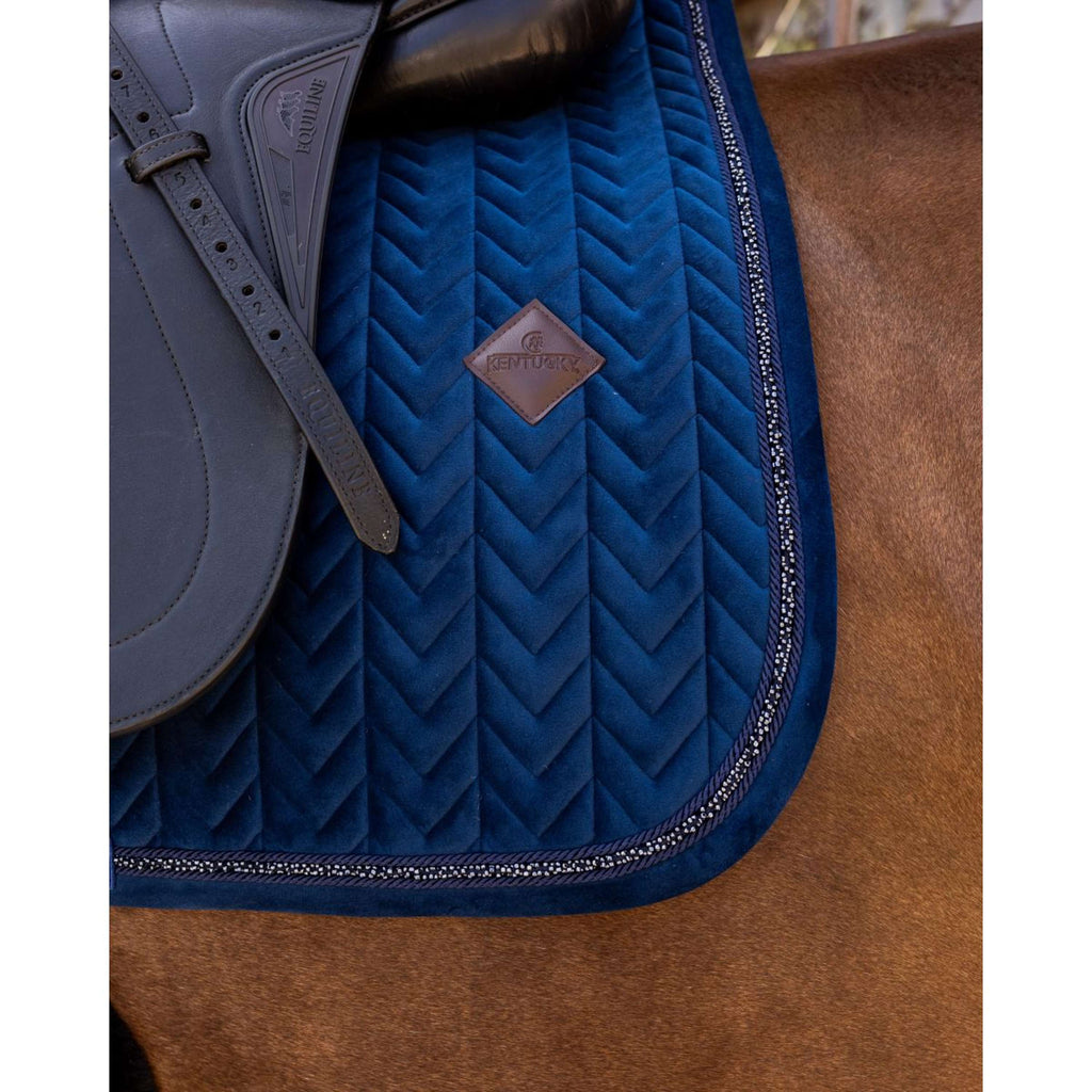 Kentucky Sottosella Velvet Mini Pearls Dressage Navy