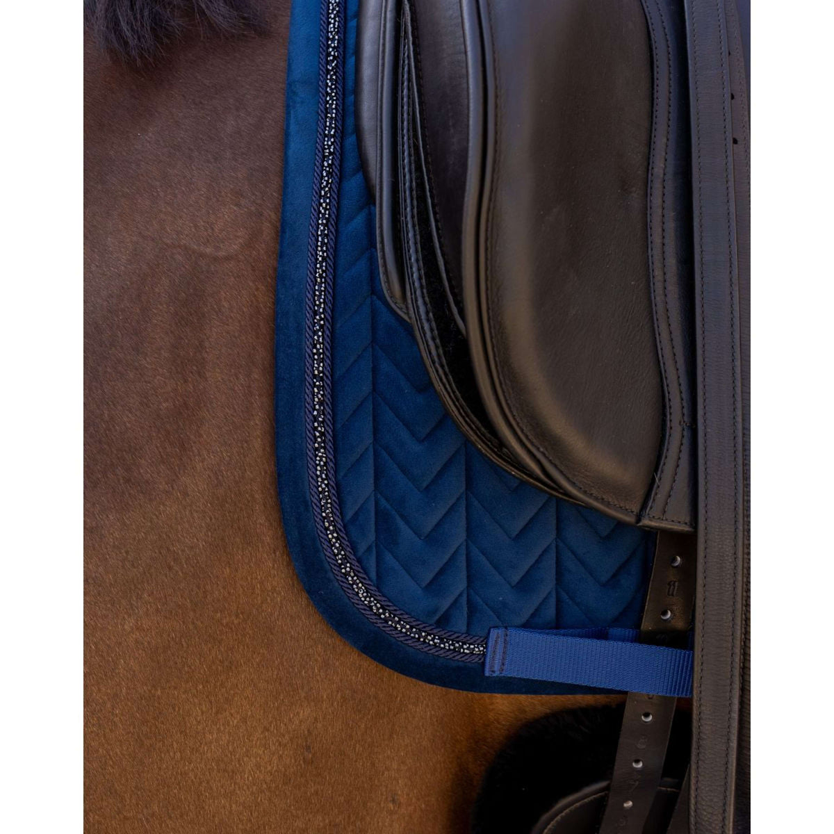 Kentucky Sottosella Velvet Mini Pearls Dressage Navy