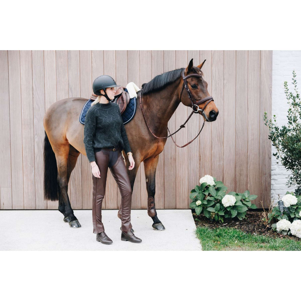 Dyon Chaps lunghi in Pelle Standard Marrone