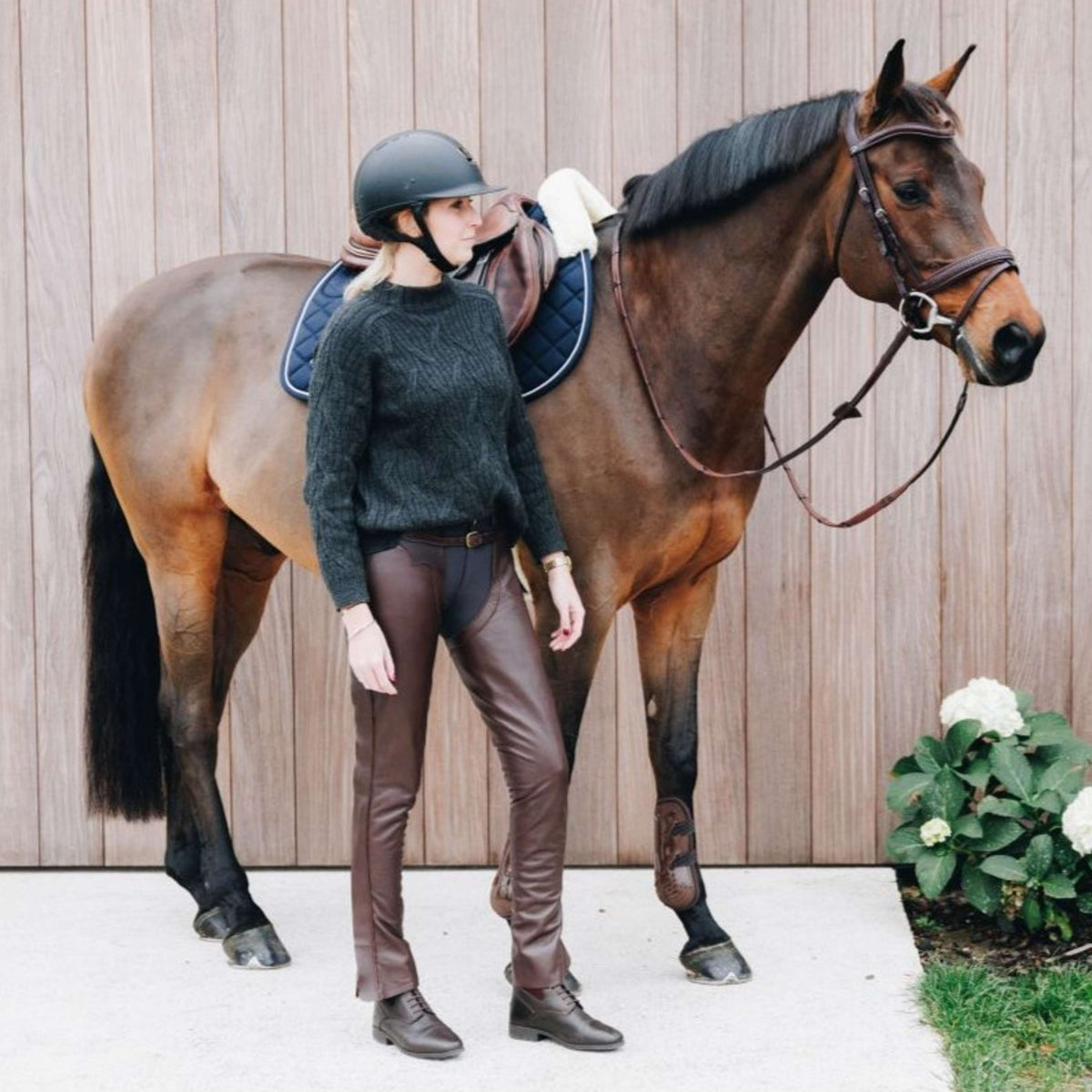 Dyon Chaps lunghi in Pelle Standard Marrone