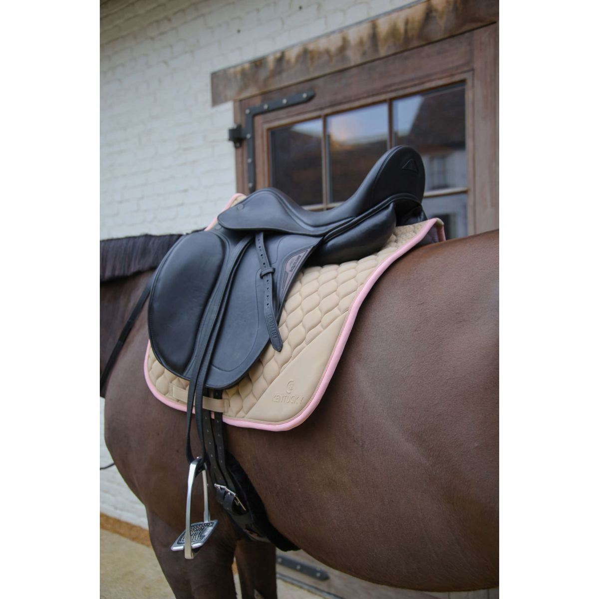 Kentucky Horsewear Sottosella Softshell Onion Quilt Dressage Beige/Rosa antico
