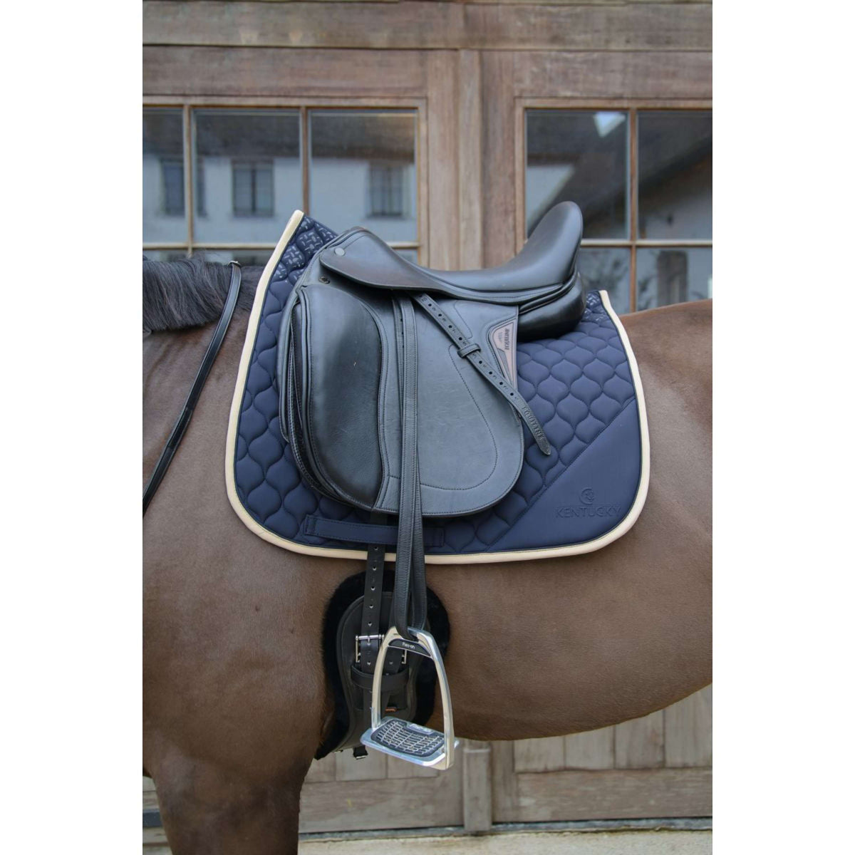 Kentucky Horsewear Sottosella Softshell Onion Quilt Dressage Blu marino/beige