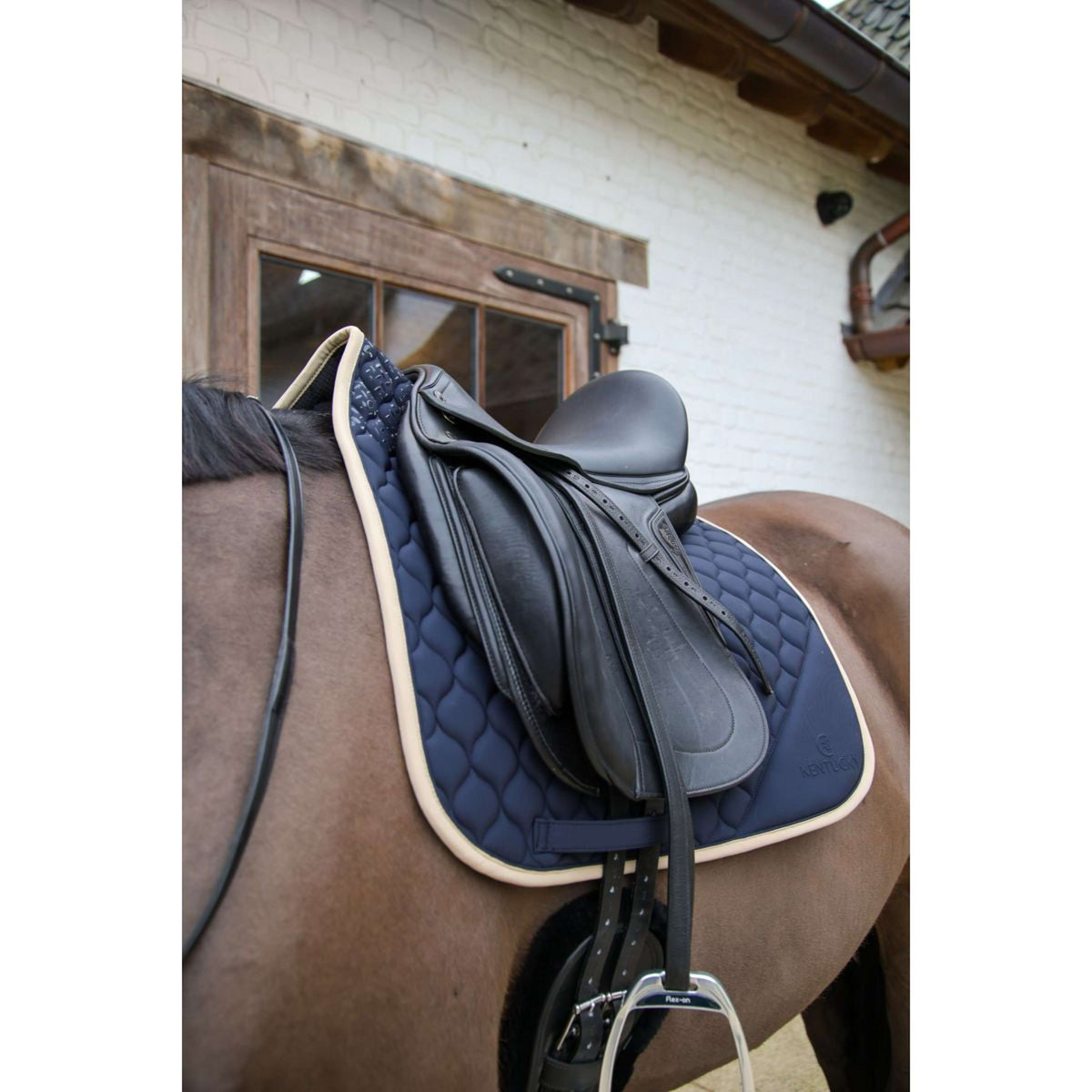 Kentucky Horsewear Sottosella Softshell Onion Quilt Dressage Blu marino/beige