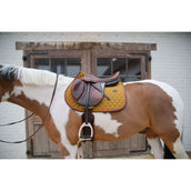 Kentucky Horsewear Sottosella Onion Quilt Leather Neon saltando Cachi