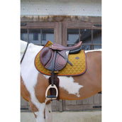 Kentucky Horsewear Sottosella Onion Quilt Leather Neon saltando Cachi