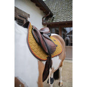 Kentucky Horsewear Sottosella Onion Quilt Leather Neon saltando Cachi