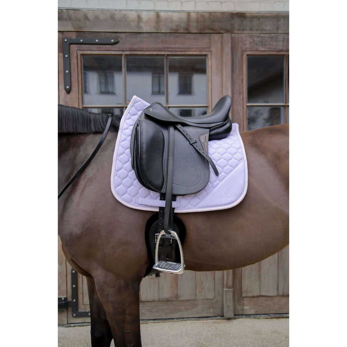Kentucky Horsewear Sottosella Softshell Onion Quilt Dressage Viola chiaro/Rosa chiaro